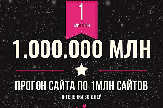 Прогон по 1 млн. сайтов в течение 30 дней