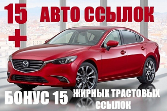 15 ссылок Авто тематики + 15 жирных трастовых ссылок общей тематики