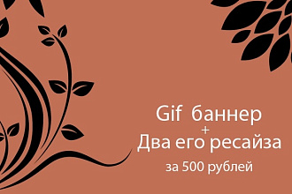 Gif баннер и два его ресайза - изменения размеров
