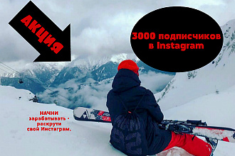 Подписчики в Instagram. 3000 человек