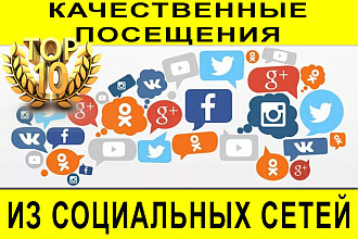 Посещения на Ваш сайт из социальных сетей