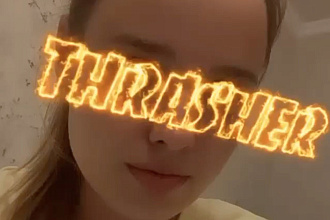 Instagram маска вашего логотипа c анимацией огня