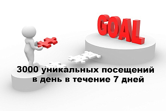 3000 уникальных посещений в день в течение 7 дней, Дам 100 на пробу