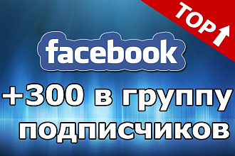 300 Подписчиков в группу Facebook