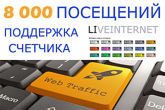 8 000 посещений ЗА 30 ДНЕЙ, LIVE internet