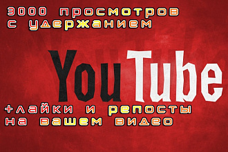 3000 просмотров с удержанием