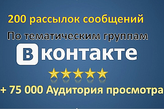 200 сообщений Вконтакте по группам. Реклама. Объявления