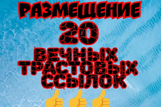 Размещение 20 вечных трастовых ссылок с ИКС