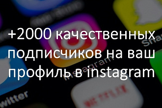 +2000 подписчиков в instagram