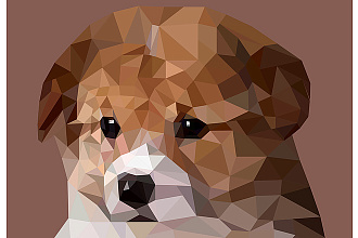 Сделаю рисунок или портрет в стиле Low Poly. Полигональные рисунки
