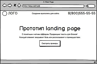 Прототип для одностраничника + тексты +лид магнит