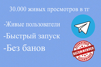 30000 живых просмотров на канал