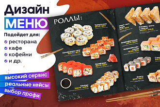 Профессиональный дизайн МЕНЮ для ресторана, кафе, кофейни