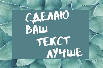 Прокачаю текст. Уберу мусор без потери смысла, сделаю продающим