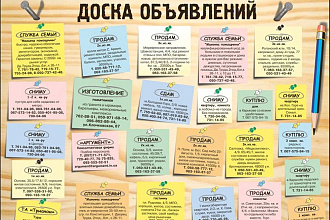 Объявления на досках по металлу