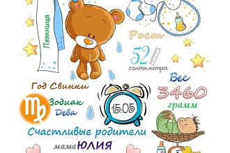 Разработаю дизайн детской метрики