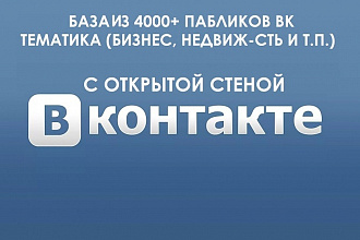 База групп вконтакте с открытой стеной