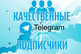 900 качественных подписчиков на канал, группу Telegram