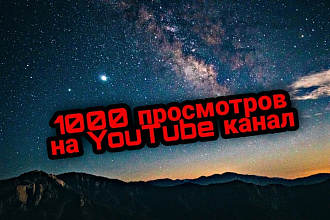 1000 просмотров на ваш YouTube канал. Быстро и надёжно