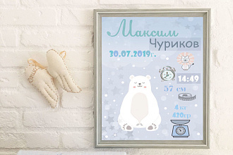 Дизайн детской метрики