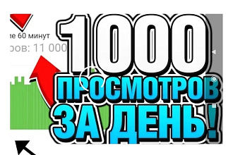 1000 Просмотр На You tube За день. Гарантия