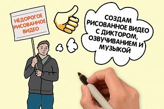 Недорогое рисованное дудл видео - сценарий, диктор, звуки и музыка