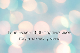 Тебе нужен 1000 подписчиков ... . я наберу тебе русских подписчиков