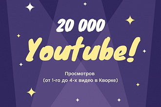 20 000 просмотров для Ваших видео. Разделю на 4-е URL, в одном услуге