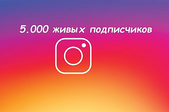 5.000 живых подписчиков на ваш профиль instagram