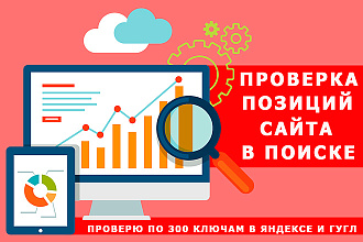 Проверю позиции сайта по 300 ключевым словам в поисковой выдаче