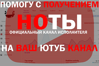 Помогу сделать официальный канал исполнителя - ноту на YouTube