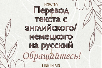 Перевод текста Английский и немецкий