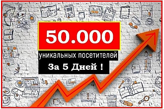 50.000 Уникальных посетителей на Ваш сайт за 5 дней