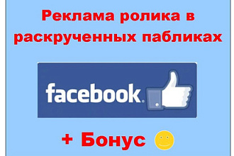Реклама ролика в Фейсбук - Публикация в раскрученных больших пабликах