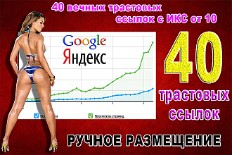 40 трастовых ссылок с ИКС от 10 + Вывод в Google