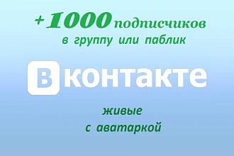 1000 подписчиков в группу или паблик ВКонтакте