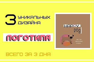 3 уникальных дизайна логотипа