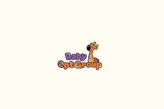 Логотип Baby с жирафом в детском стиле