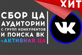 Парсинг вконтакте по любым критериям. Сбор базы ЦА из ВК. +Активная ЦА