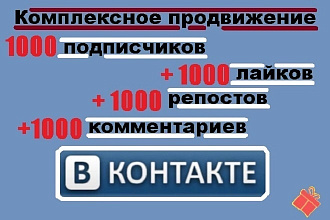 Комплексное продвижение ВК. 4 по 1000