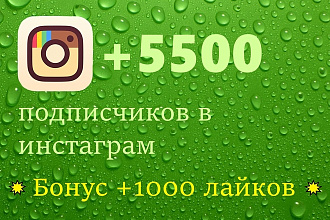 5500 подписчиков + 1000 лайков
