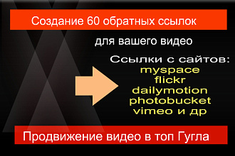 Создание 60 обратных ссылок для видео