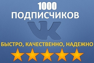 1000 подписчиков на профиль ВКонтакте