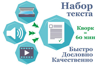 Расшифровка аудио, видеозаписей, скан в текст