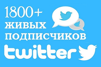 1800 подписчиков в ваш аккаунт Twitter