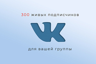 300 Живых подписчиков в вашу группу или паблик Вконтакте