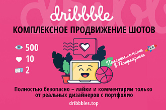 Продвижение dribbble +500 просмотров +10 лайков +2 комментария