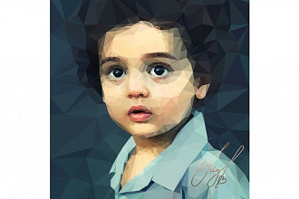 Полигональный портрет. Картина по фото в стиле Low Poly