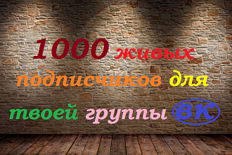 1000 живых подписчиков с плюсом для групп вконтакте