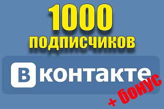 1000 подписчиков в вашу группу, паблик ВК + бонус